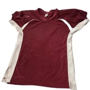 New Youth XS Maroon White Jersey Plain Customizable Practice/Game Football Shirt